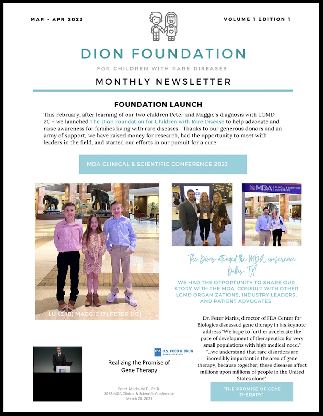 dion foundation newsletter 1